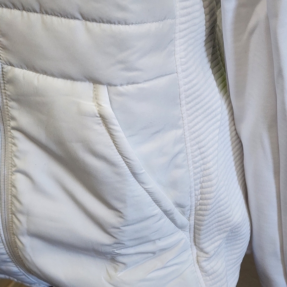 Women's Tek Gear Hooded Mixed Media White Jacket CHOOSE SIZE - Picture 2 of 16